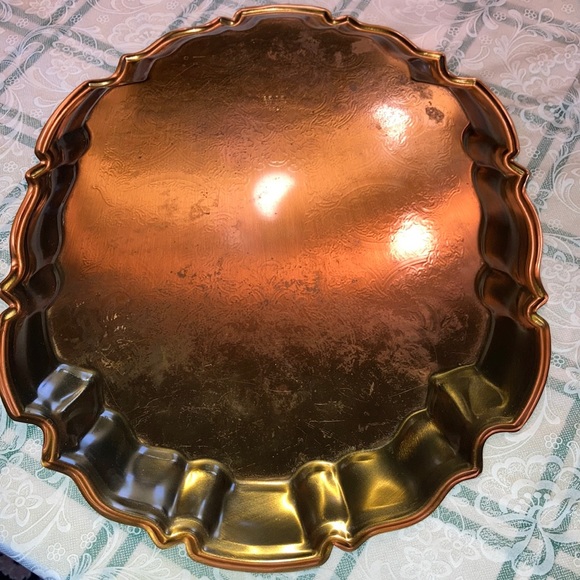 SEIDEN BRASS TRAY, appx. 11 x 14” w/ a little tarnishing, still beautiful.  $44 - Picture 2 of 10